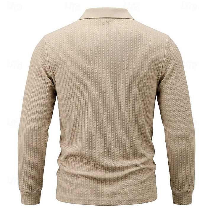 Mason | Textured Quarter-Zip Polo Shirt