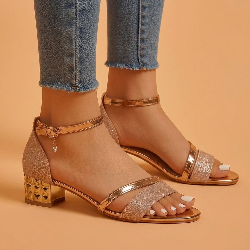 Women's Low Heel Adjustable Strap Sandals