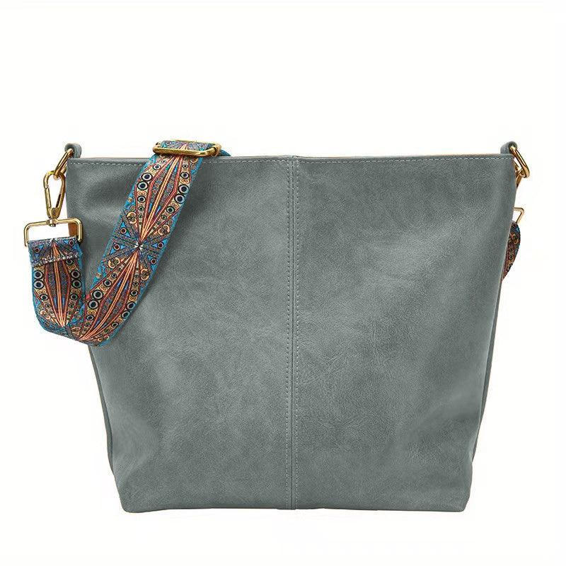 Women's Wide Patterned Strap Shoulder Bag