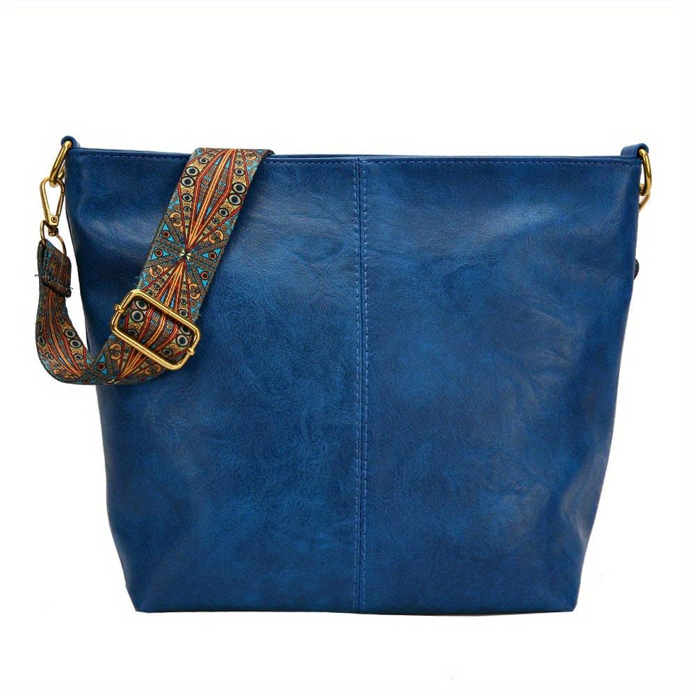 Women's Wide Patterned Strap Shoulder Bag
