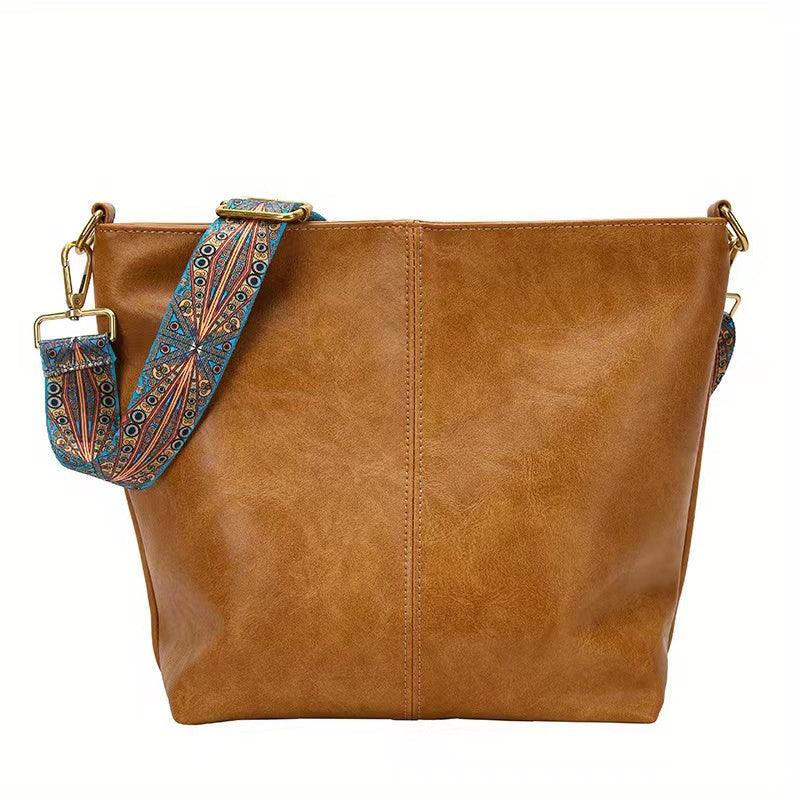 Women's Wide Patterned Strap Shoulder Bag