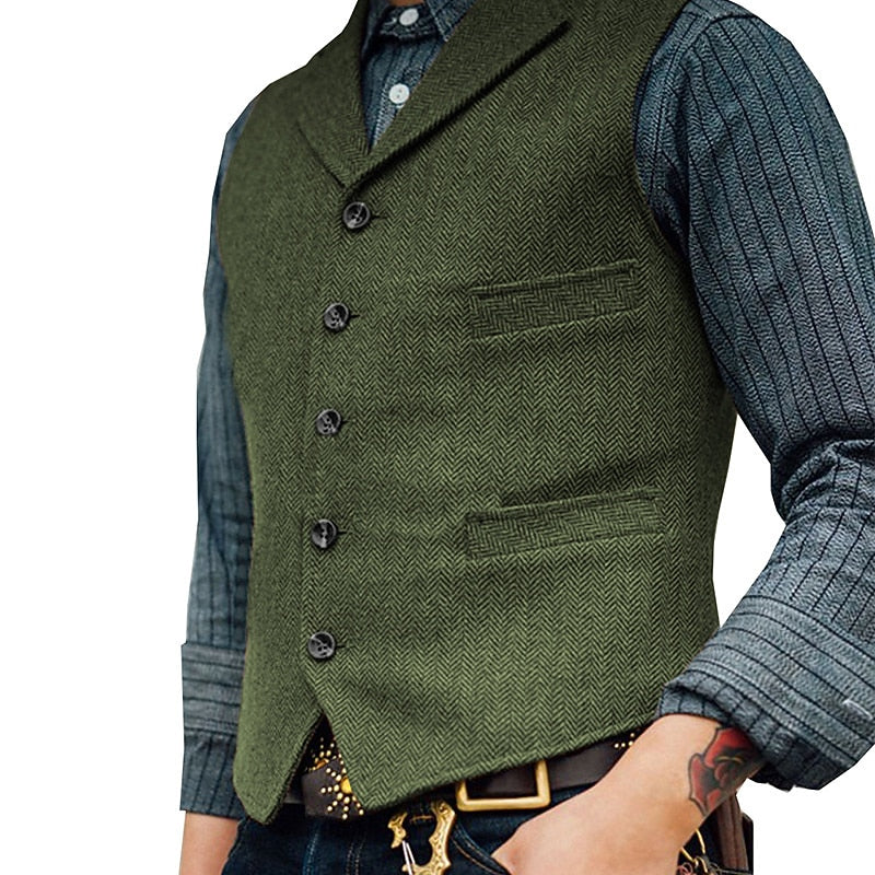 Harold | Herringbone Tailored Waistcoat