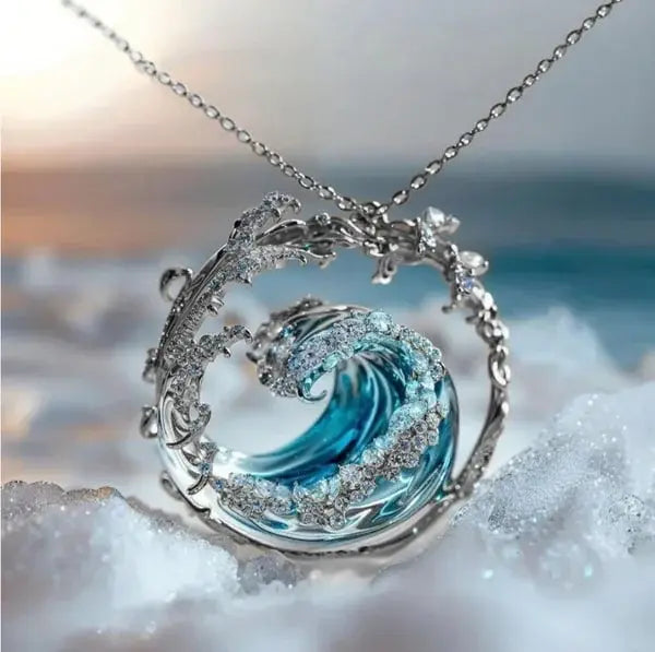 Nina | Ocean Wave Pendant Necklace