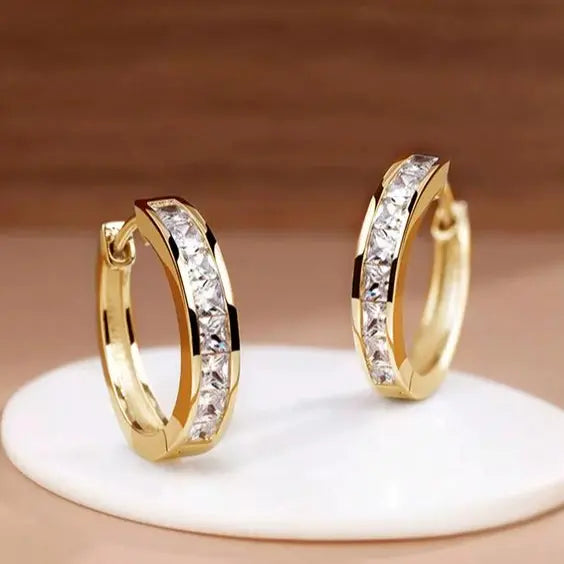 Chloe | Sparkling Crystal Hoop Earrings