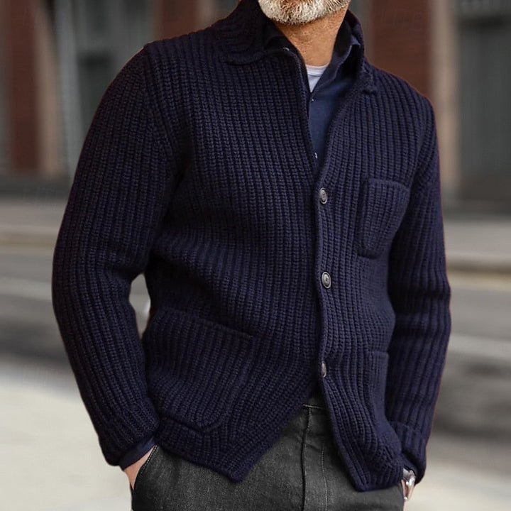 Victor | Ribbed Stand-Collar Cardigan