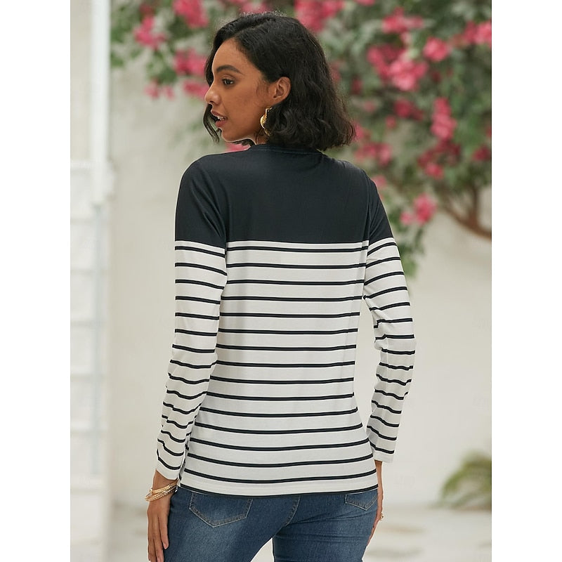 Alyssa | Striped Long-Sleeve Top