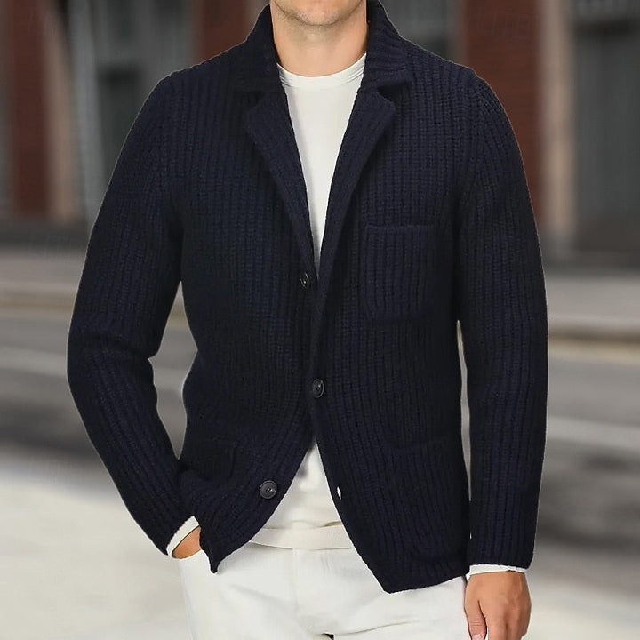 Victor | Ribbed Stand-Collar Cardigan