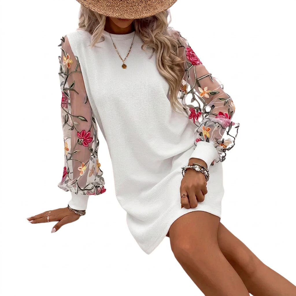 Nellie | Stylish Floral Sleeve Dress