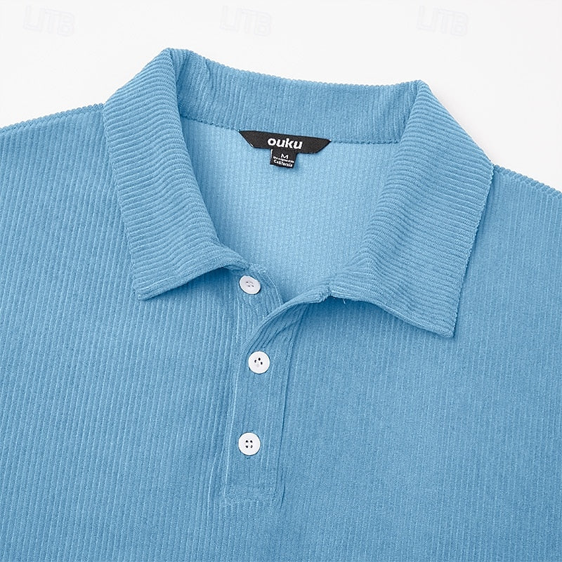 Troy | Textured Long-Sleeve Polo Shirt