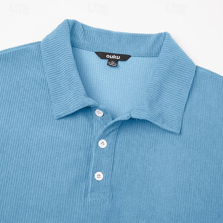 Troy | Textured Long-Sleeve Polo Shirt