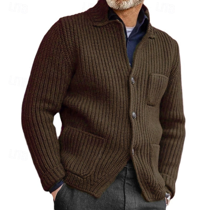 Victor | Ribbed Stand-Collar Cardigan
