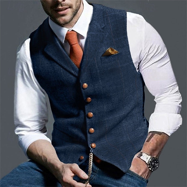 Roger | Tailored Herringbone Waistcoat