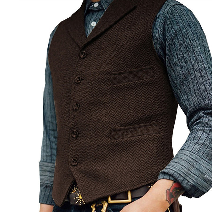 Harold | Herringbone Tailored Waistcoat