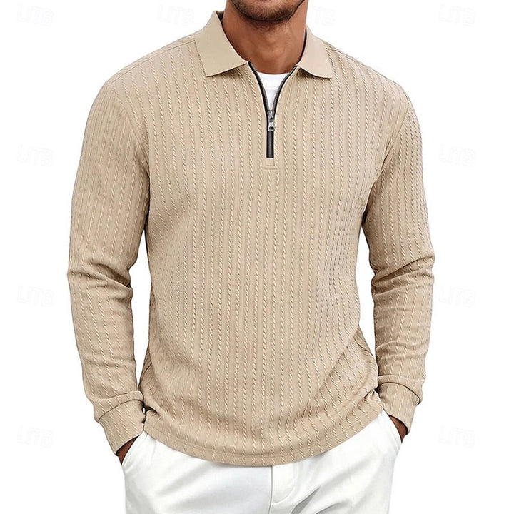 Mason | Textured Quarter-Zip Polo Shirt