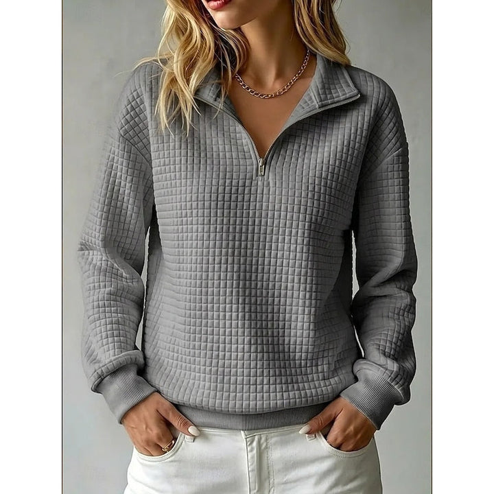 Juanita | Textured Half-Zip Sweatshirt