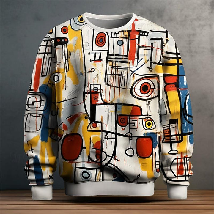 Gilbert | Artful Print Crew Neck Sweatshirt