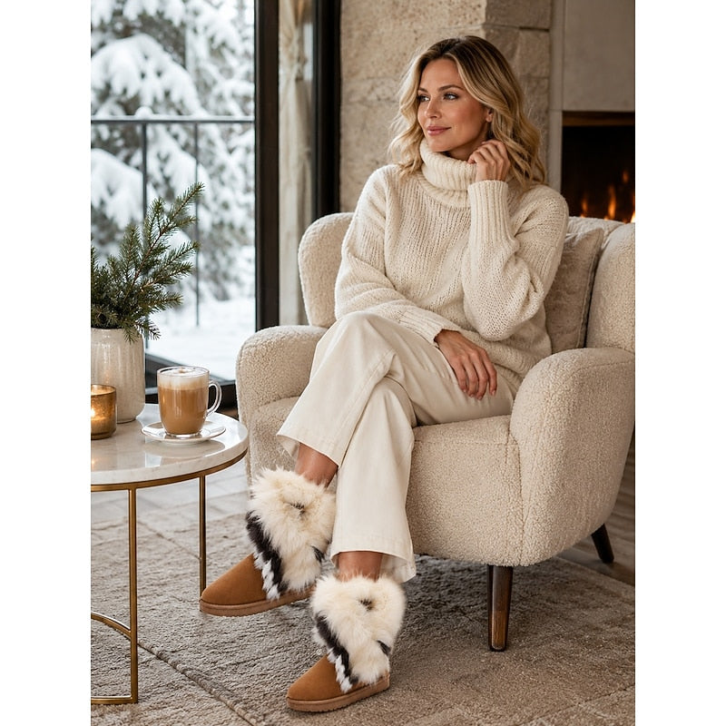 Colleen | Fluffy-Trimmed Winter Boots