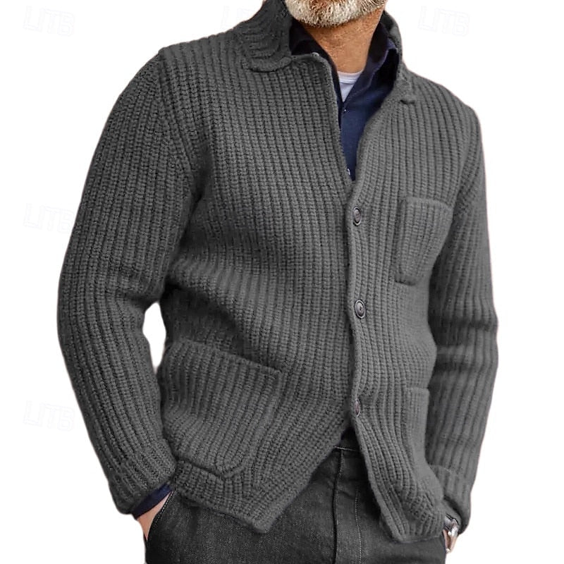Victor | Ribbed Stand-Collar Cardigan