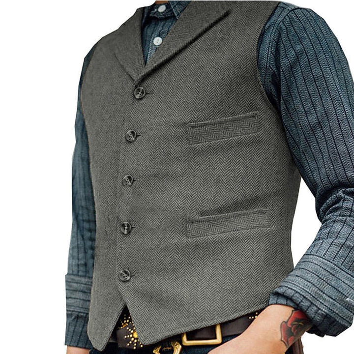 Harold | Herringbone Tailored Waistcoat