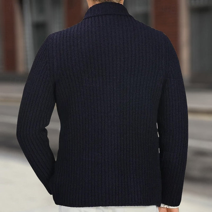 Victor | Ribbed Stand-Collar Cardigan
