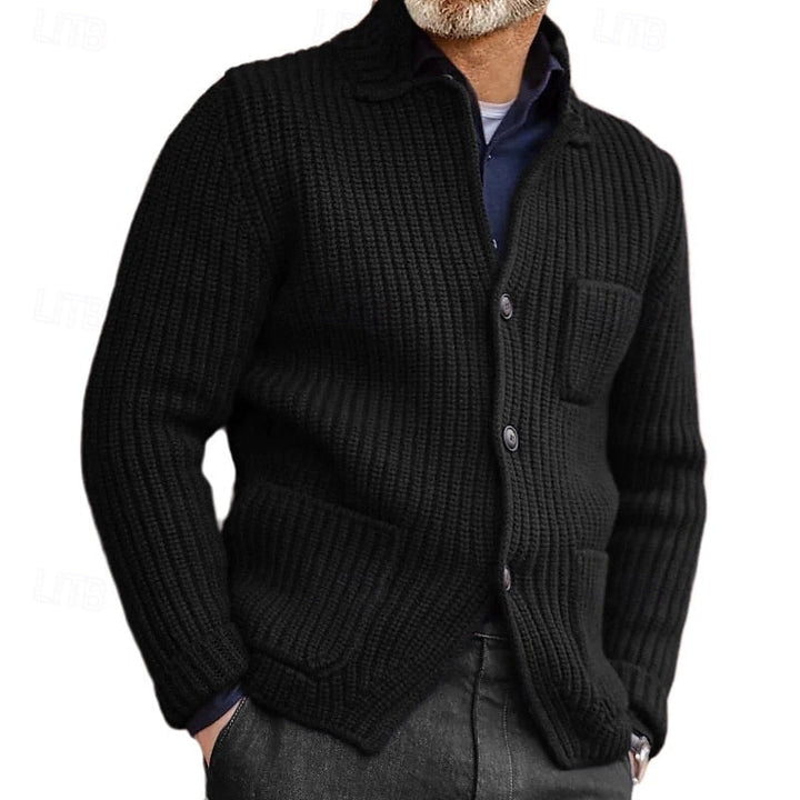 Victor | Ribbed Stand-Collar Cardigan
