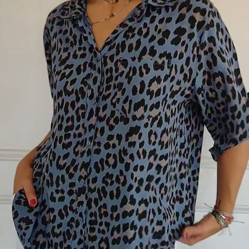 Christi | Stylish Leopard Print Blouse