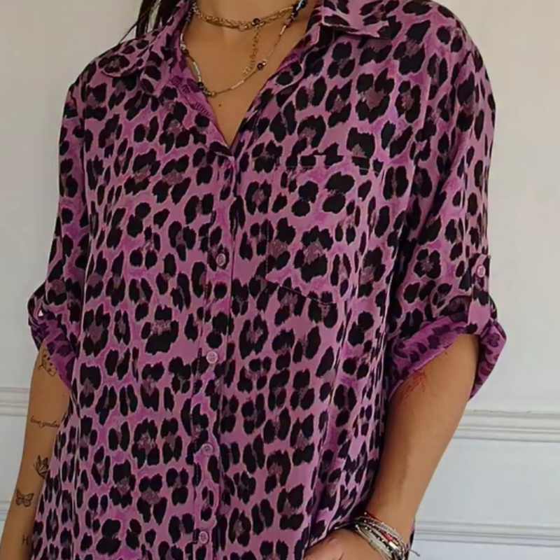 Christi | Stylish Leopard Print Blouse