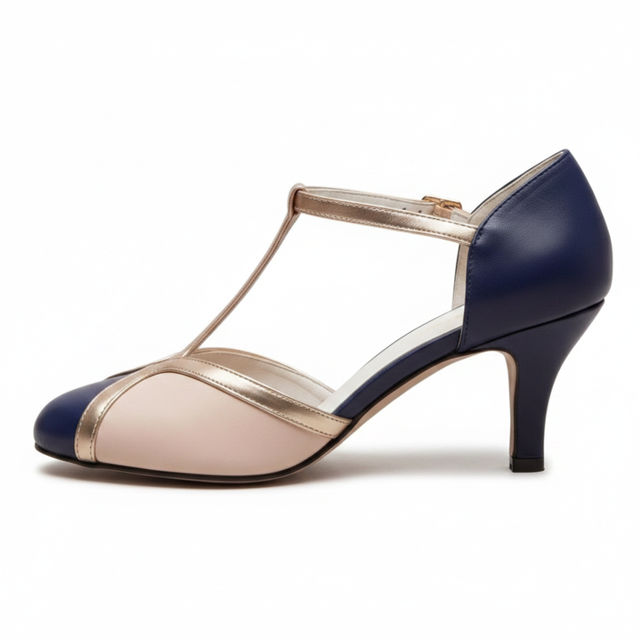 Belinda | T-Strap Block Heel Sandals