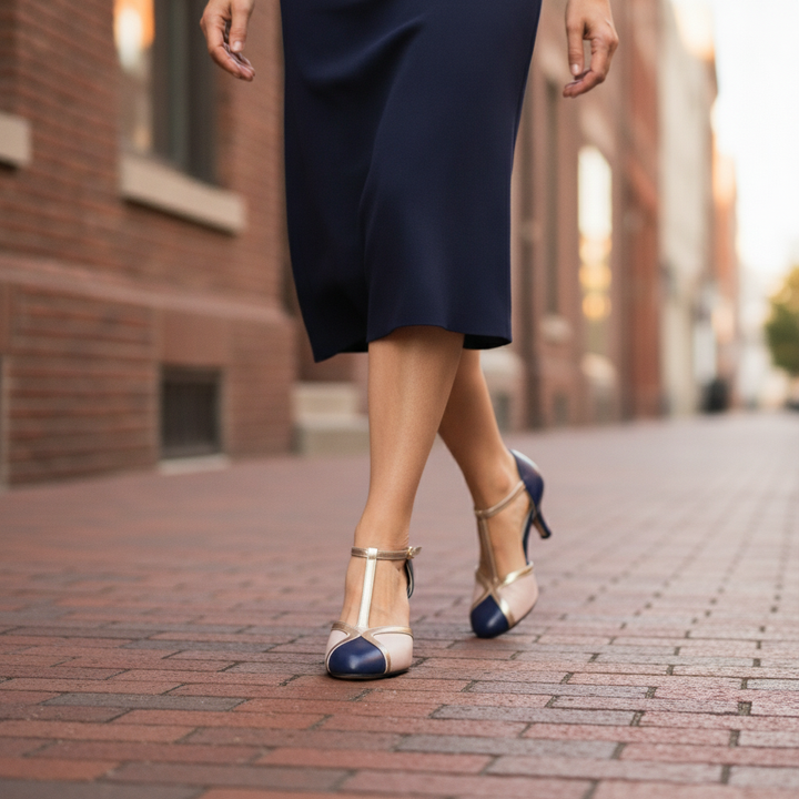 Belinda | T-Strap Block Heel Sandals