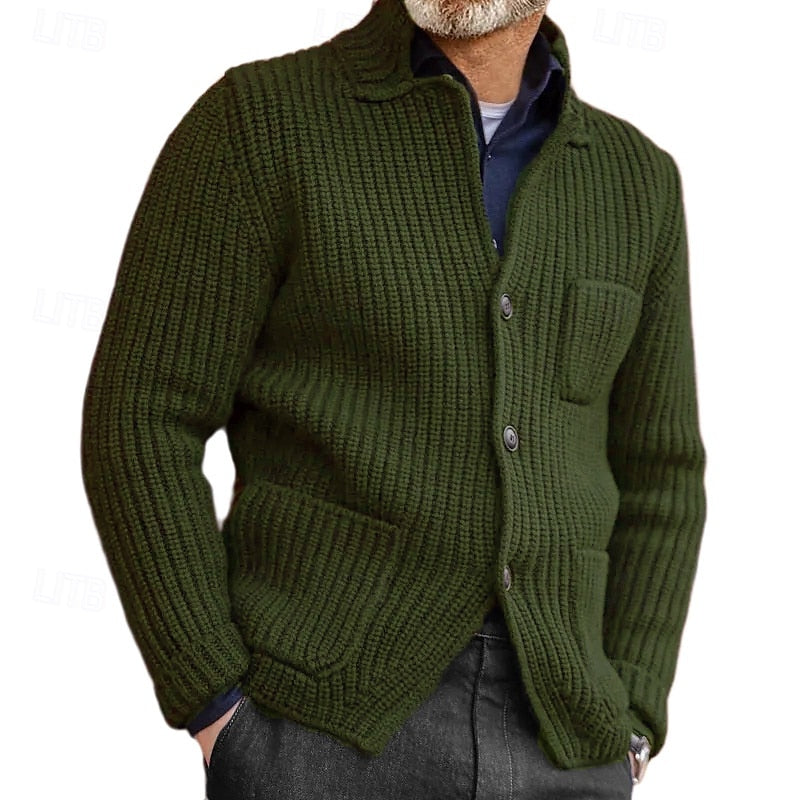 Victor | Ribbed Stand-Collar Cardigan