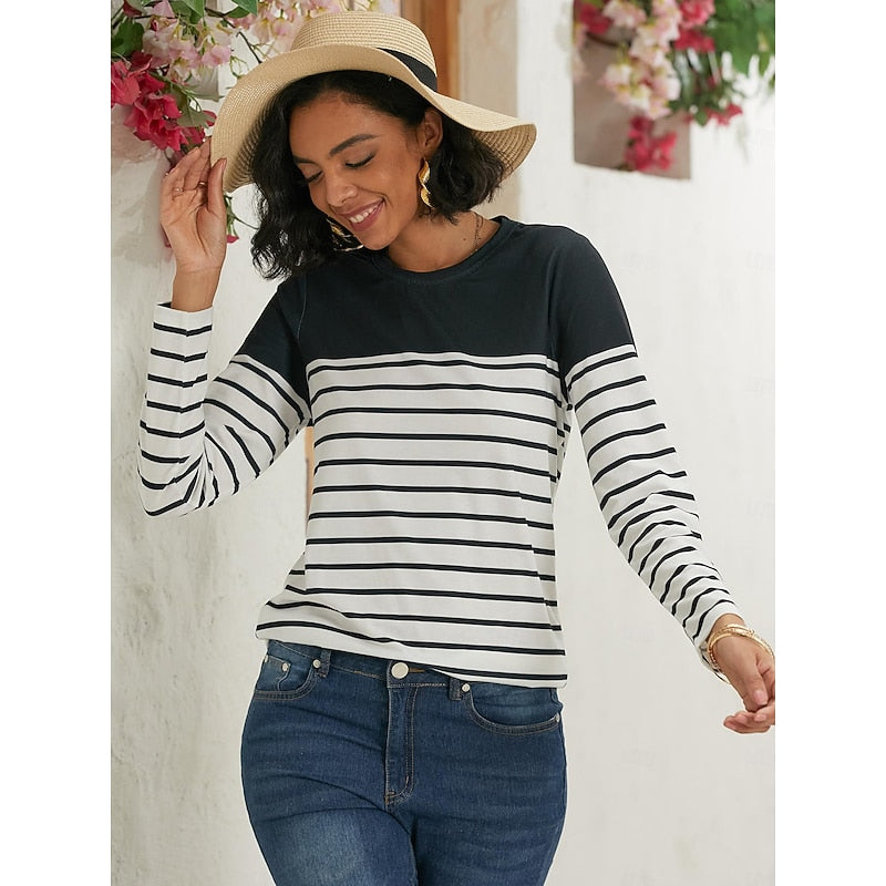 Alyssa | Striped Long-Sleeve Top