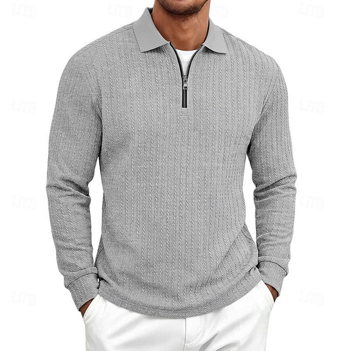 Mason | Textured Quarter-Zip Polo Shirt