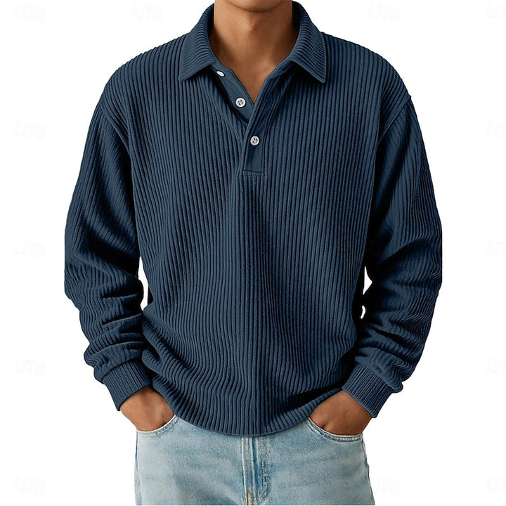 Troy | Textured Long-Sleeve Polo Shirt