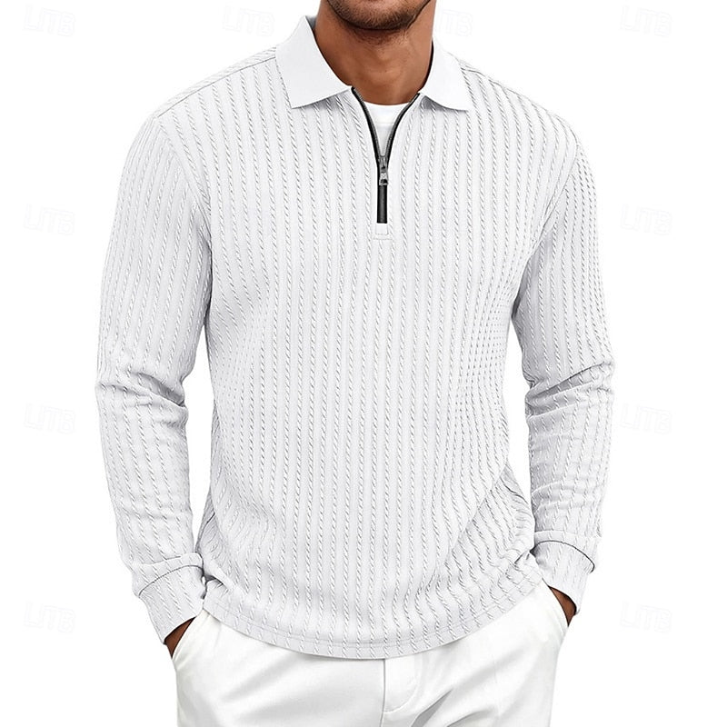 Mason | Textured Quarter-Zip Polo Shirt