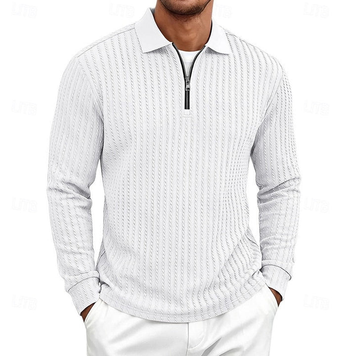 Mason | Textured Quarter-Zip Polo Shirt