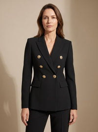 Kaitlin | Women's Tailored Double-Breasted Gold-Button Blazer
