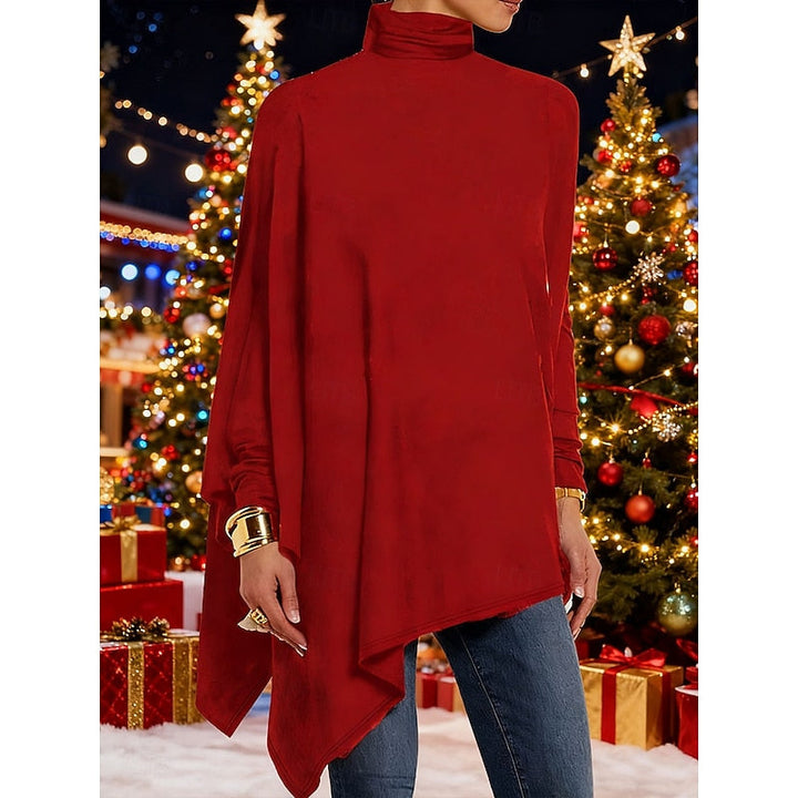 Emily | Draped Asymmetrical Turtleneck Top