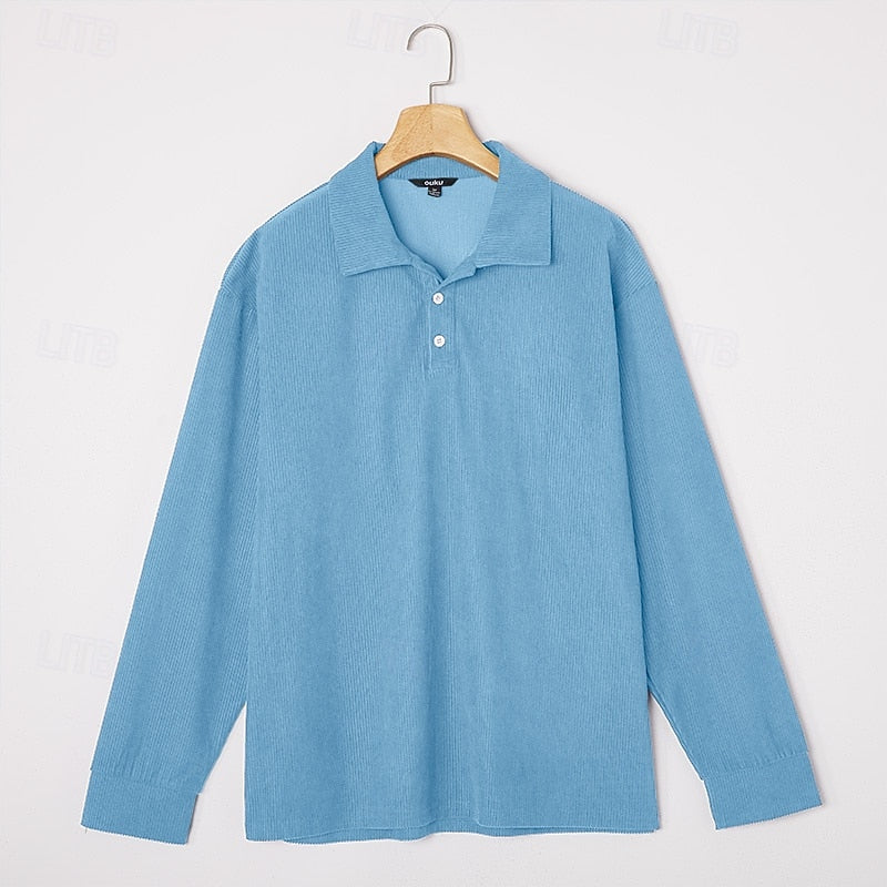 Troy | Textured Long-Sleeve Polo Shirt