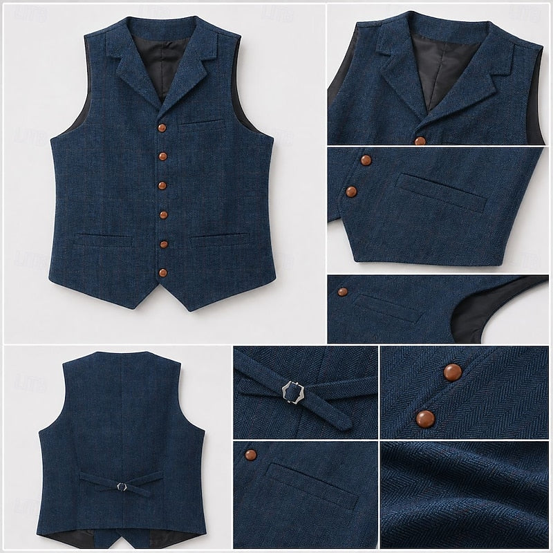 Roger | Tailored Herringbone Waistcoat
