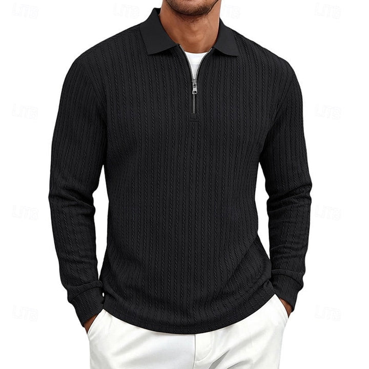 Mason | Textured Quarter-Zip Polo Shirt