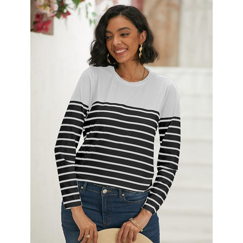 Alyssa | Striped Long-Sleeve Top
