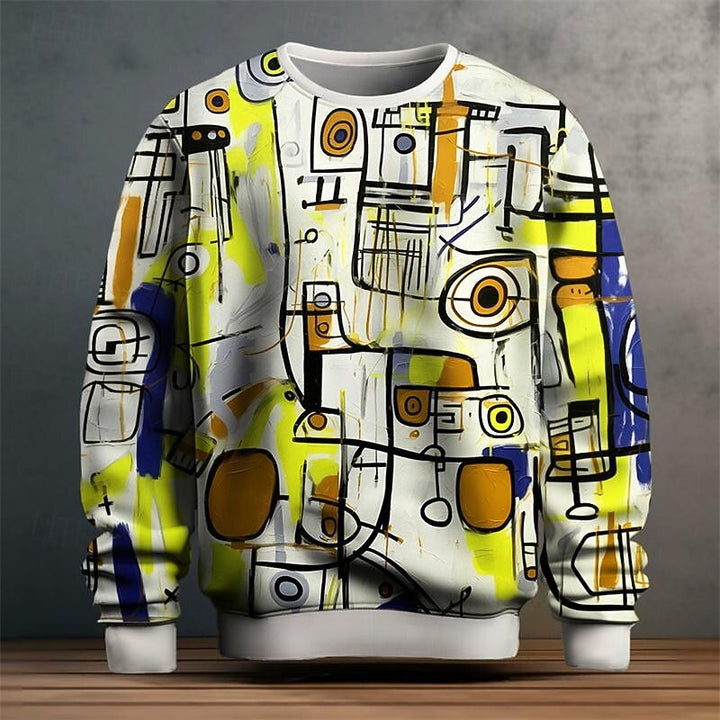 Gilbert | Artful Print Crew Neck Sweatshirt