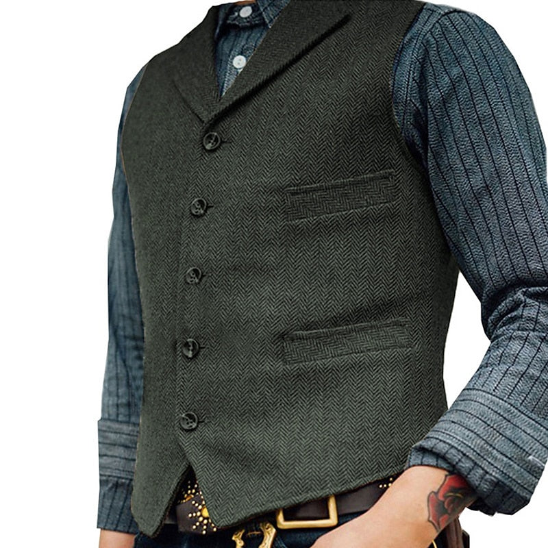 Harold | Herringbone Tailored Waistcoat