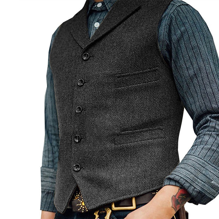 Harold | Herringbone Tailored Waistcoat