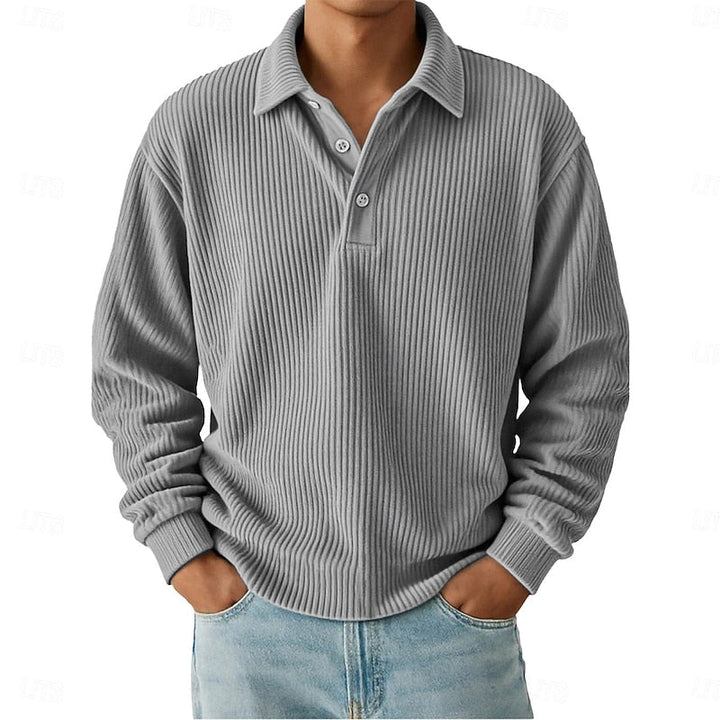 Troy | Textured Long-Sleeve Polo Shirt
