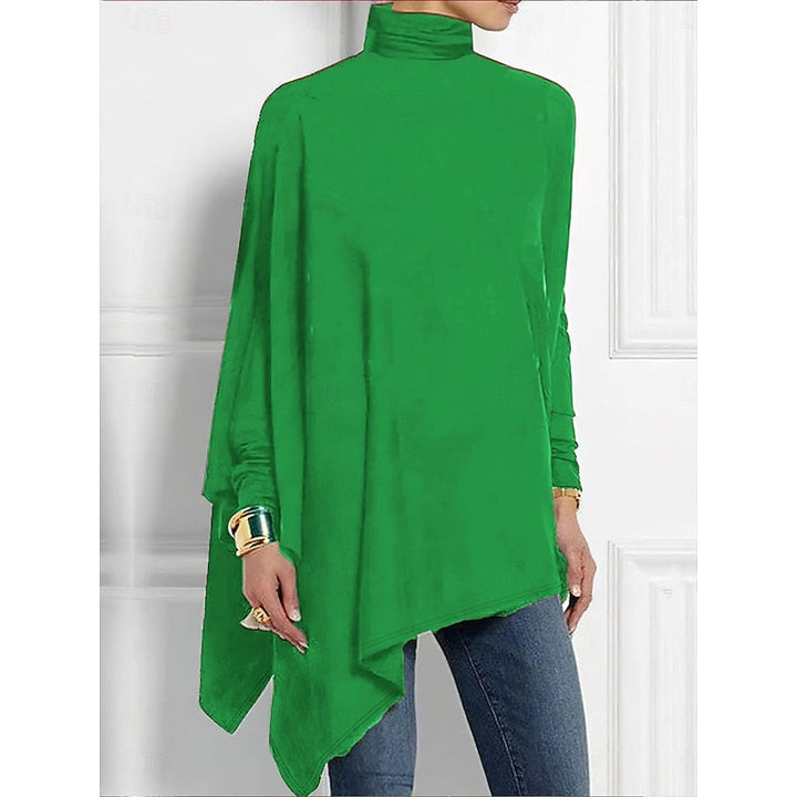 Emily | Draped Asymmetrical Turtleneck Top