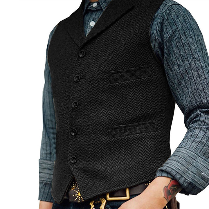 Harold | Herringbone Tailored Waistcoat