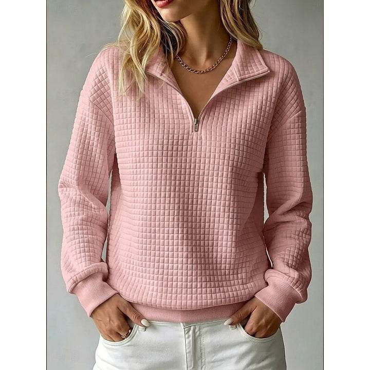 Juanita | Textured Half-Zip Sweatshirt